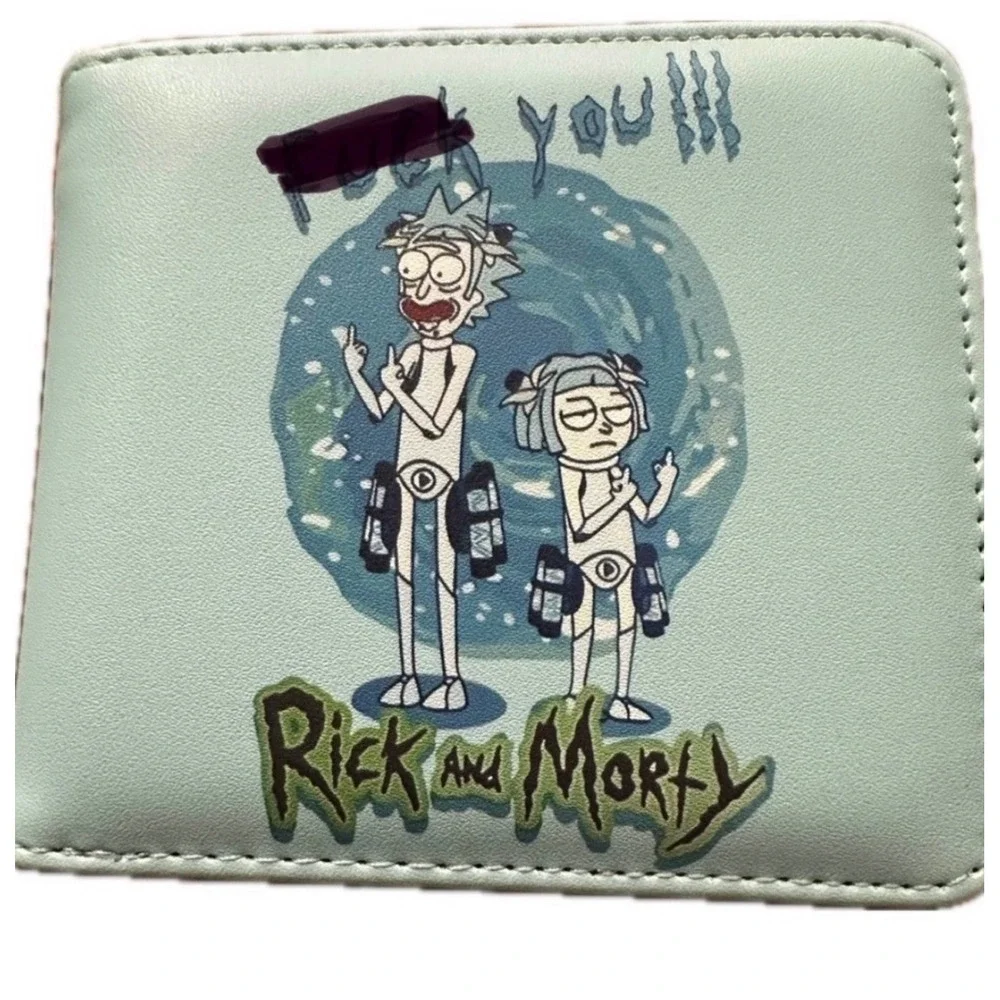 Rick and Morty PU Faux Leather Wallet Bifold, Adult Swim